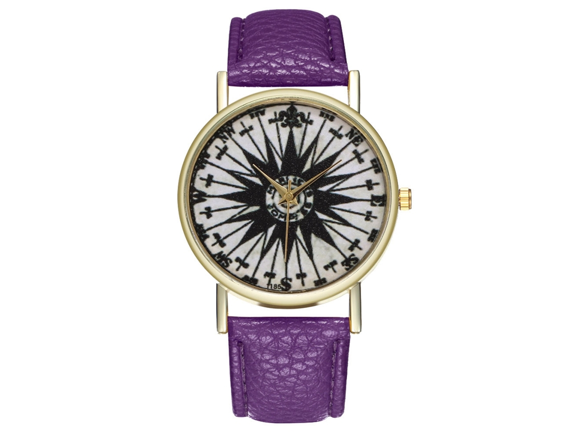Reloj Hombre Zhoulianfa Patrón Ilustración Dial Redondo Analógico Cuarzo Púrpura