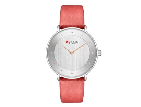 Relojes de Mujer Casuales de Moda Banda de Cuero Genuino Reloj Elegante para Mujer Relojes de Pulsera de Cuarzo-Rojo LUUCOZK