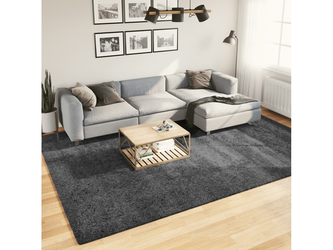 Alfombra De Pelo Corto Oviedo Gris Antracita 240x340 Cm