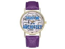 Reloj De Pulsera Para Mujer De Moda Con Movimiento De Cuarzo Color Morado