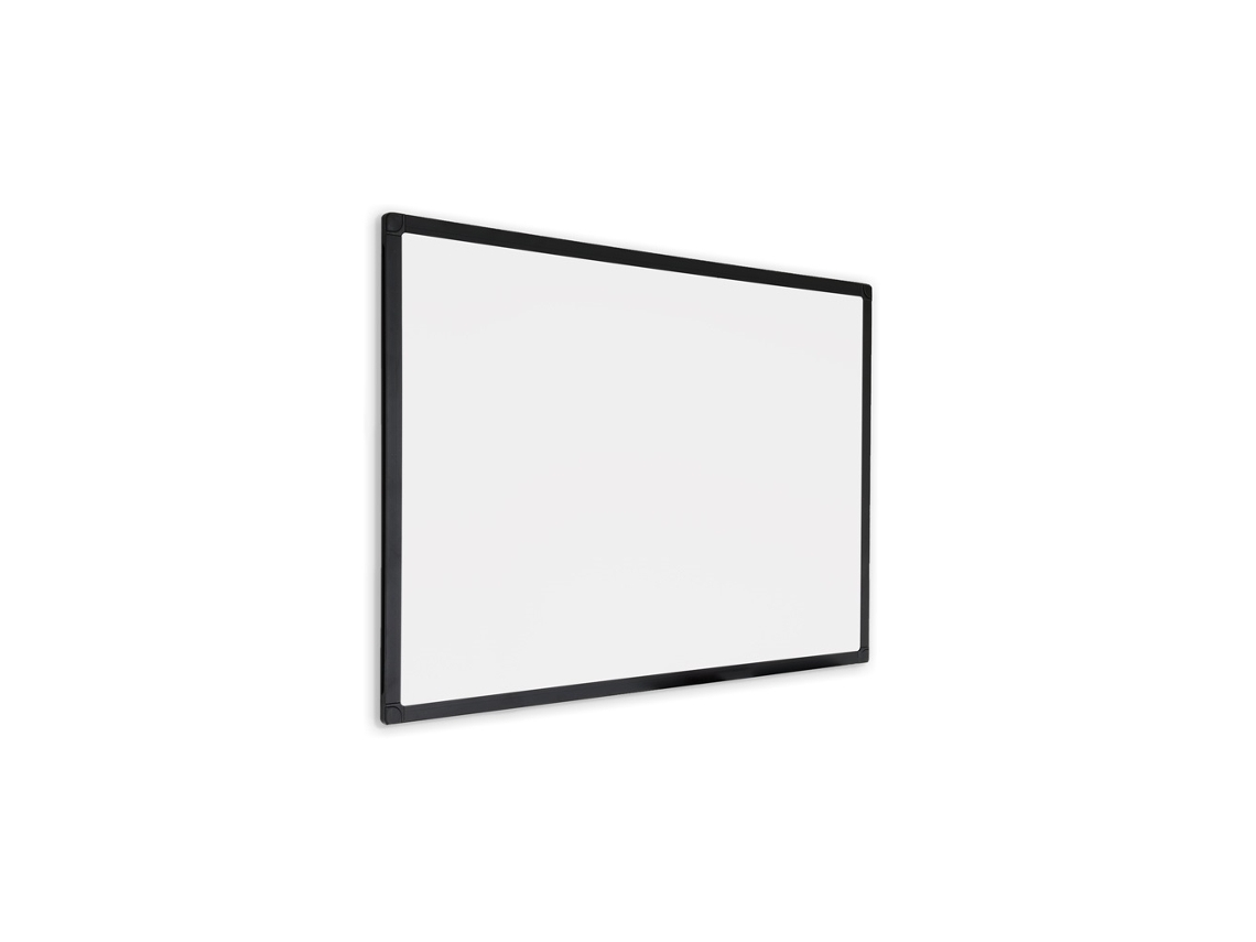 Pizarra blanca con marco negro - magnética - 45x60 cm