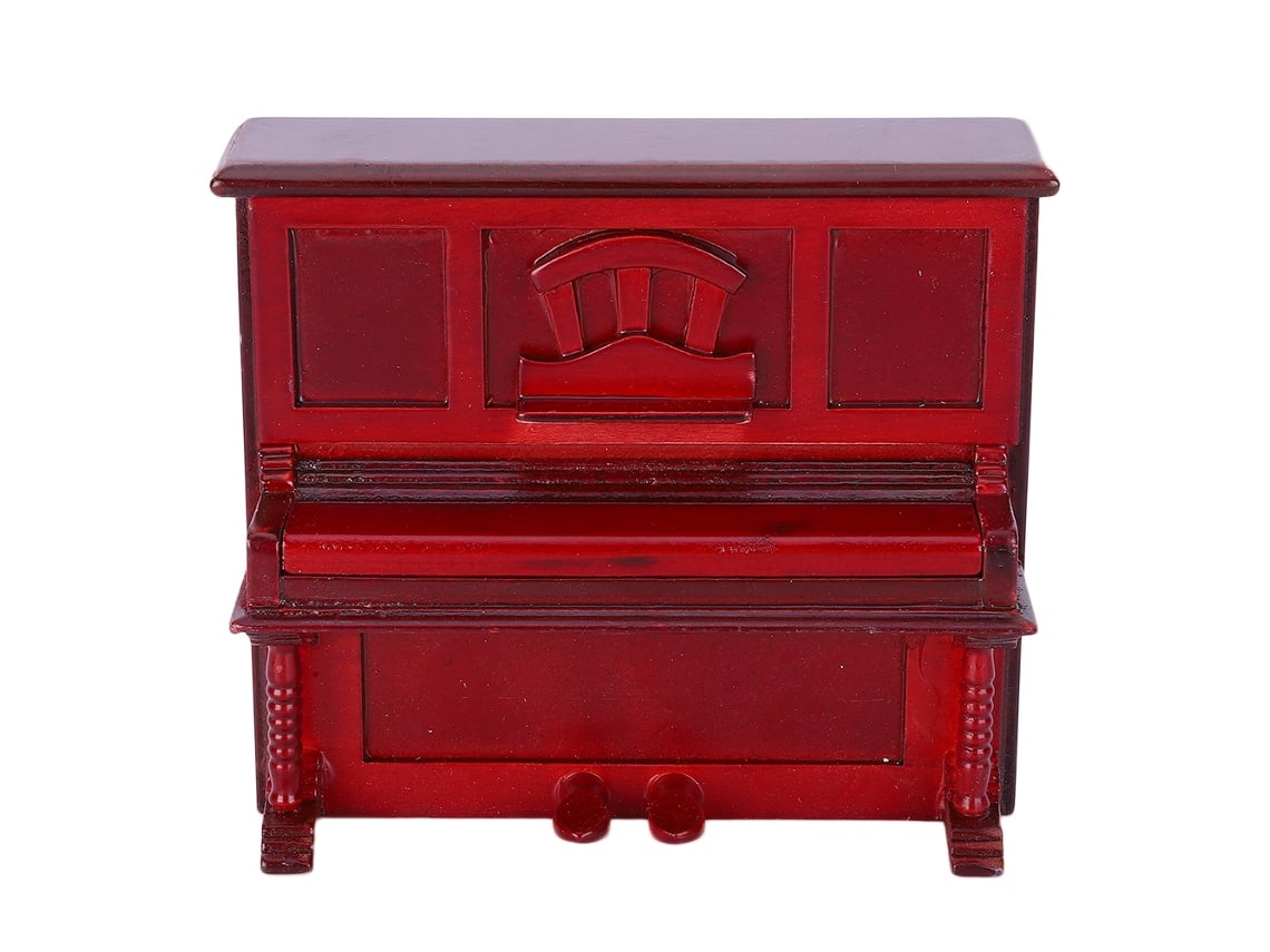 Ats-mini Piano De Madera 1:12 Para Casa De Muñecas Decoración Accesorios Rojo Juguete