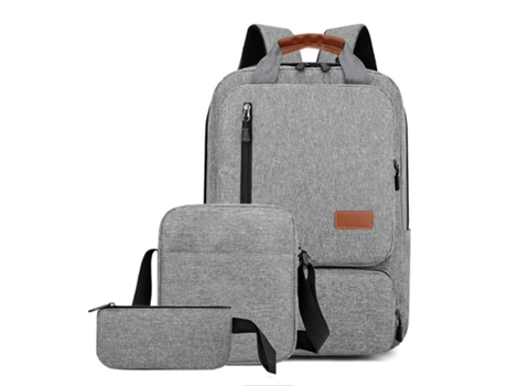 Mochila Bbackpack De Tres Piezas Mochila Para Computadora Portátil Mochila Para Hombres De Negocios Mochila De Gran Capacidad-gris