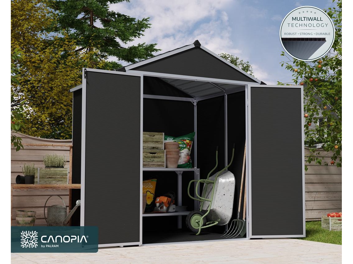 CANOPIA Rubicon Caseta de Jardín de Policarbonato 154X185X217 cm Gris Oscuro