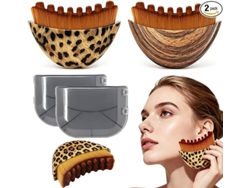 Cepillo Facial Para Drenaje Linfático, Ideal Para Dar Forma Al Rostro Y Reducir La Hinchazón. Cabezal Ultrasuave, 2 Piezas Marrón Siurn