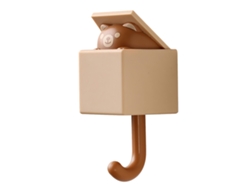 Gancho Adhesivo De Animalito Lindo Oso Marrón Gancho De Pared Para Abrigos Llaves 3.3lb