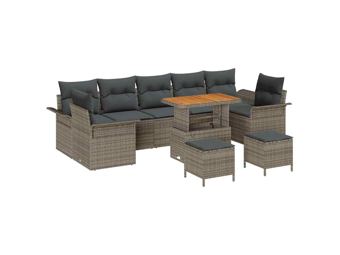 Maison Exclusive - Conjunto De Sofá De Jardín Con Cojín Con Almohada 10 Pcs Gris