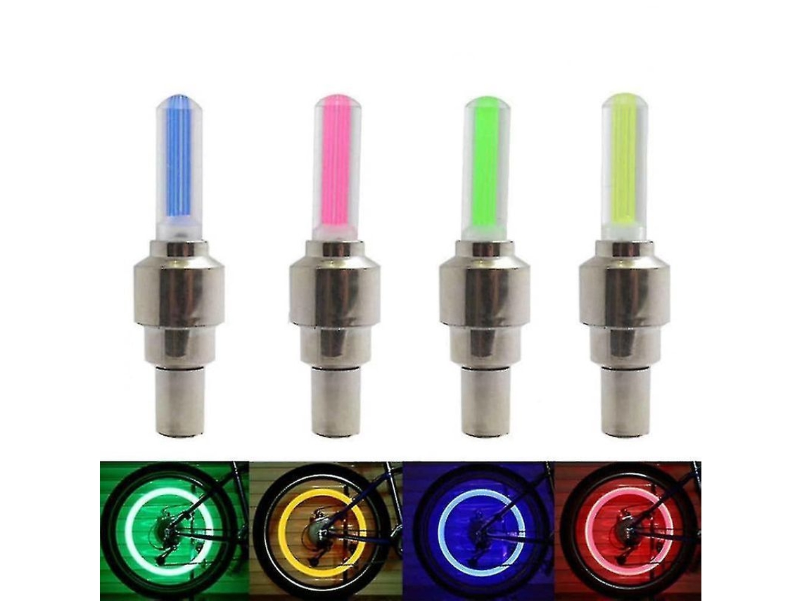 2 Mini Luces Para Bicicleta Con Luces De Advertencia Led Para Válvula De Neumático, Rueda De Entrenamiento Amarilla, Para Bicicleta De Montaña, Bicicleta De Carretera