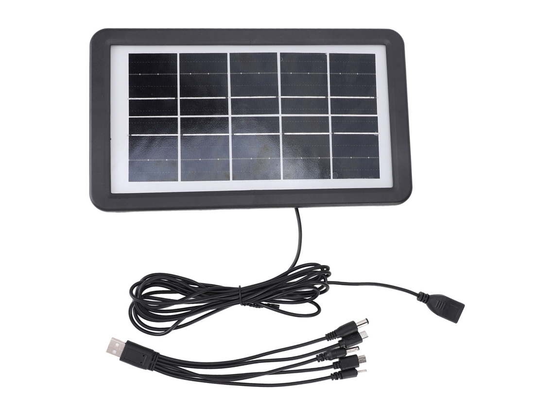 Panel Solar Monocristalino Portátil De 4,5 W, Resistente Al Agua Con Certificación Ip68, Con Cable De 1 A 5 Para Acampar.