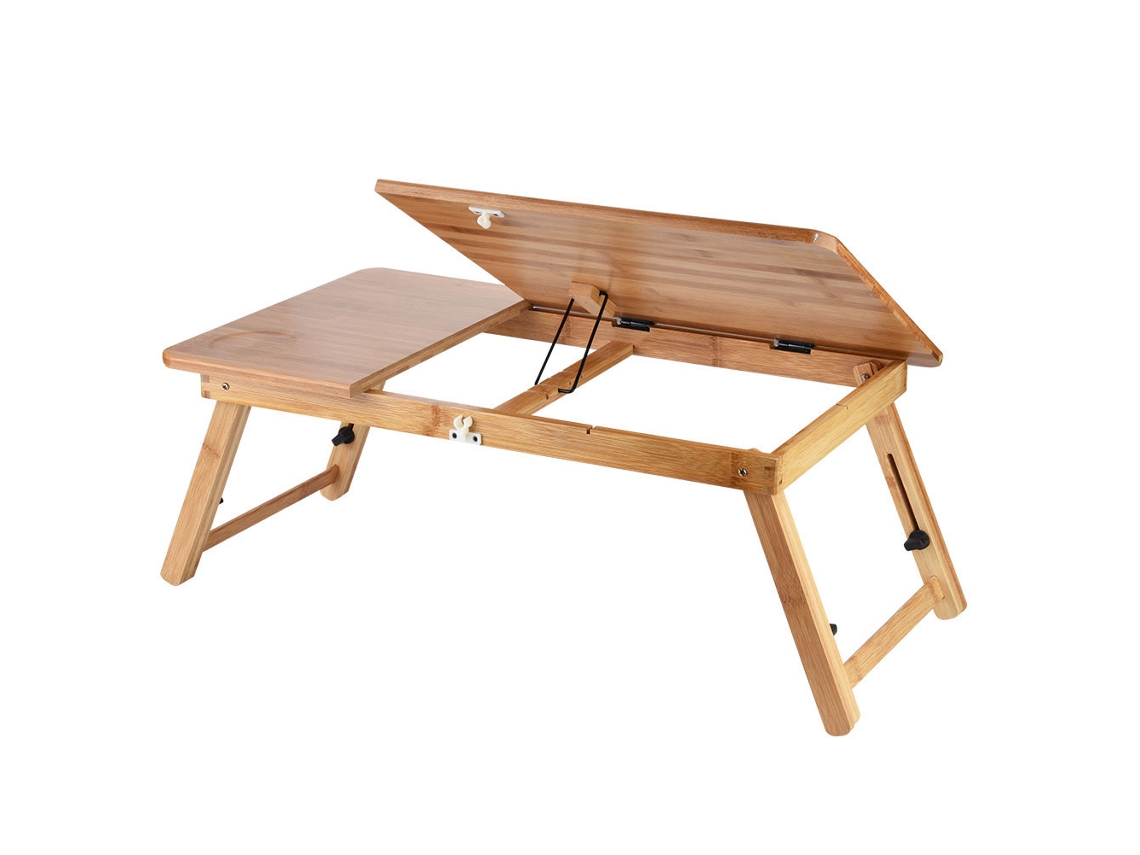 Mesa Portátil Plegable De Bambú Para Portátil, Soporte Ajustable Para Sofá, Cama Y Oficina 62*34