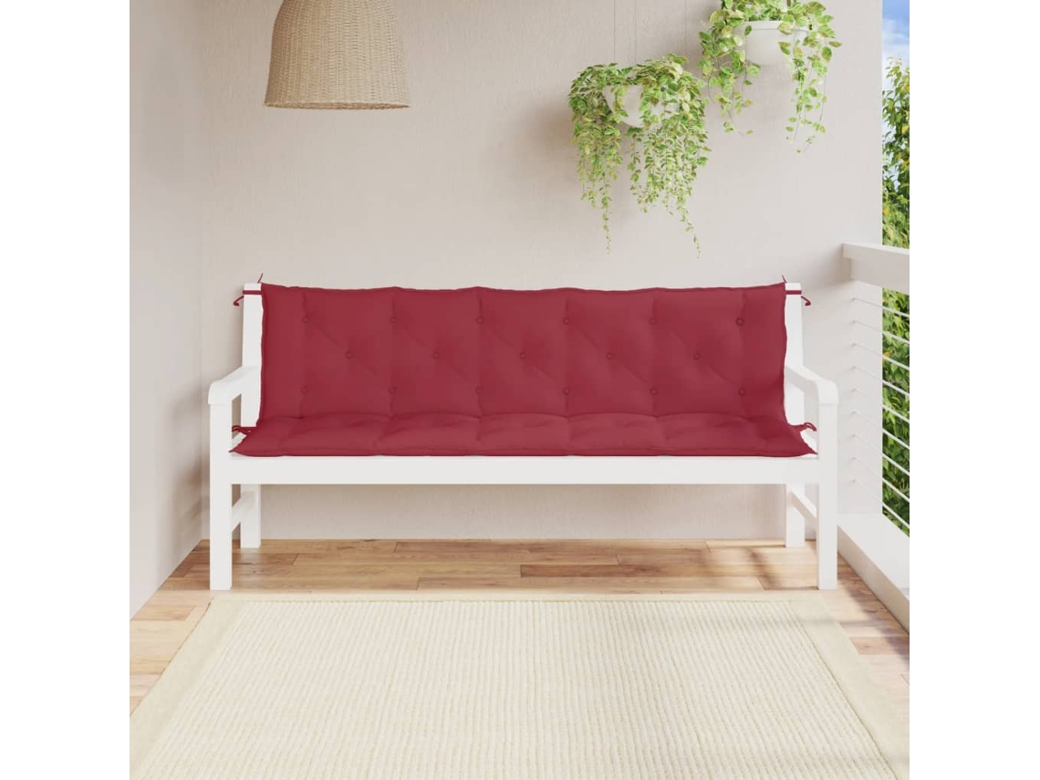 Cojines para banco de jardín, 2 unidades, tela Oxford, tono rojo HARLANV1