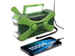 Radio de emergencia de 10000 mAh, radio solar con manivela, radio portátil AM/FM/NOAA con pronóstico del tiempo, cargador de teléfono celular y linterna -chn