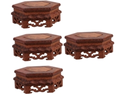 Soporte De Madera Para Macetas Con Base Retro (4 Piezas)
