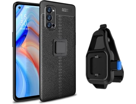 Funda Oppo Reno4 Pro 5G Rugged Leather con Soporte de Cintura Negro
