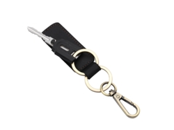 Llavero Retro De Coche En Piel Auténtica Black L