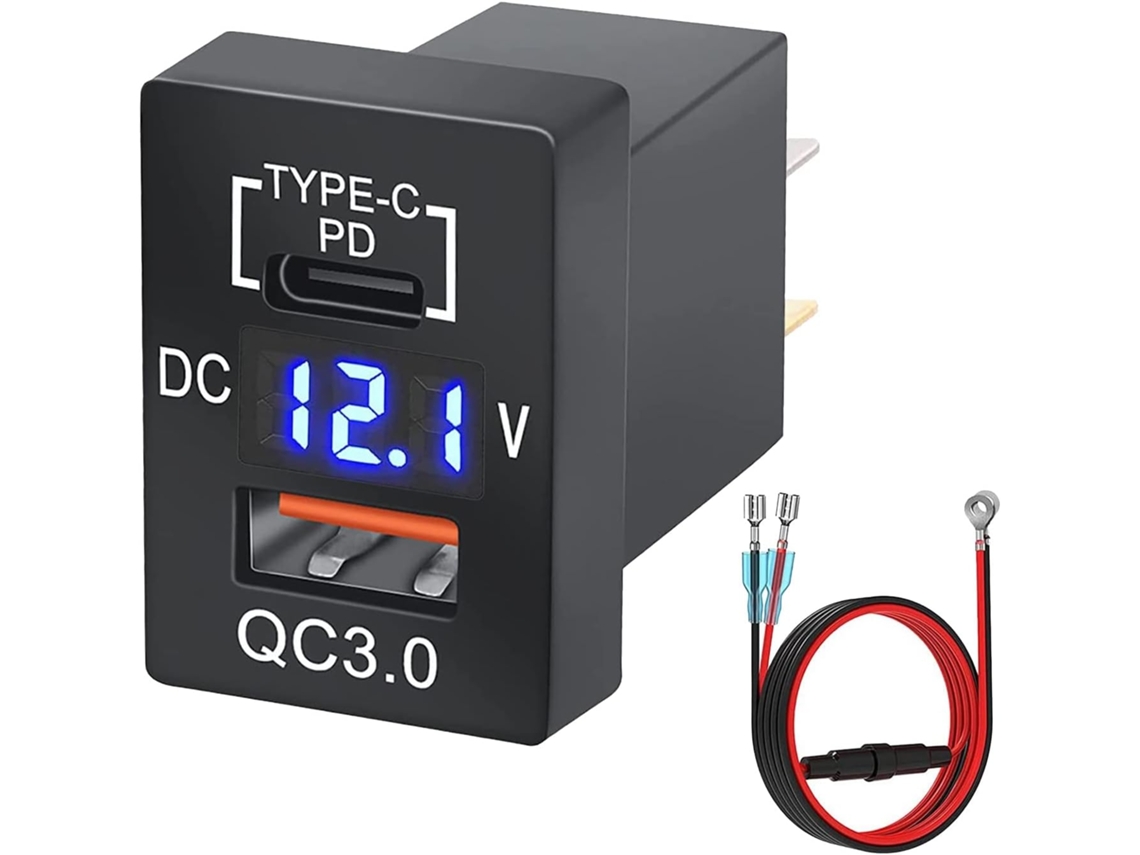 Adaptador De Corriente Alterna Con Cargador De Puerto Usb 3.0 Dual Y Puerto Pd C De 12v-24v