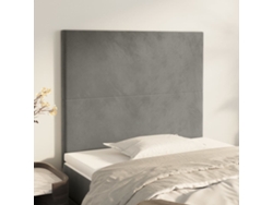 Cabeceros 2 Unidades De Terciopelo Gris Claro 80x5x78/88 Cm