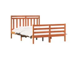 Maison Exclusive - Estructura De Cama Con Cabecera Marrón Cera 140 X 200 Cm