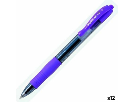 Bolígrafo de gel PILOT G-2 Violeta 0,7 mm (12 Unidades)