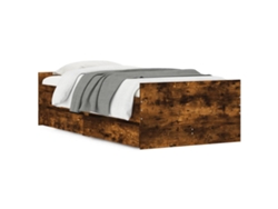 Maison Exclusive - Estructura De Cama Con Cajones Roble Ahumado 90x200 Cm