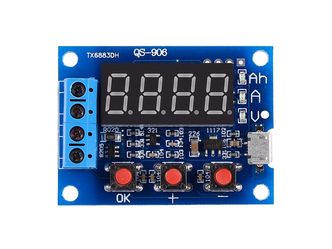 Probador De Capacidad De Baterías De Litio 18650 Usb Micro Con Herramienta De Medición De Descarga De 1,2 A 12 V
