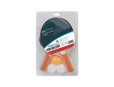 Juego de 2 raquetas de ping-pong + 3 pelotas OUT2PLAY O2P