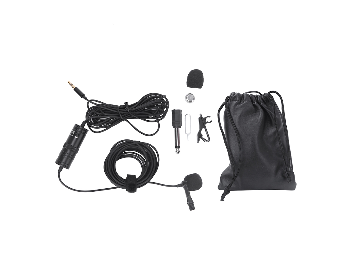 Micrófono de solapa para pecho, con clip, portátil y para grabación de vídeo, compatible con cámaras réflex.