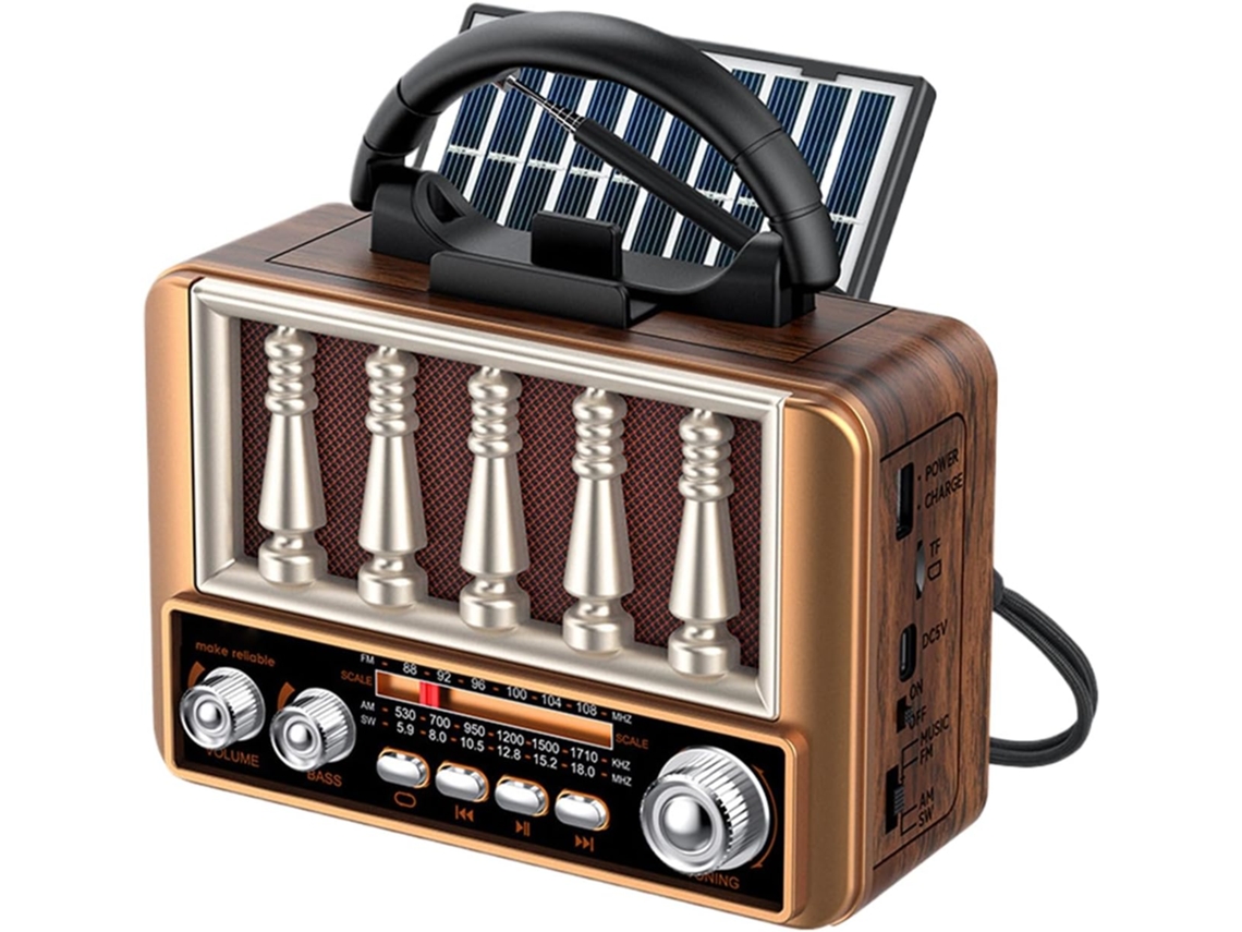 Altavoz De Radio Solar Am/fm Recargable Por Usb | Pequeño Y Portátil