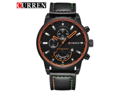 Reloj De Pulsera De Cuarzo Multifuncional E Informal Para Hombre (negro), Con Correa De Cuero Y Resistente Al Agua.