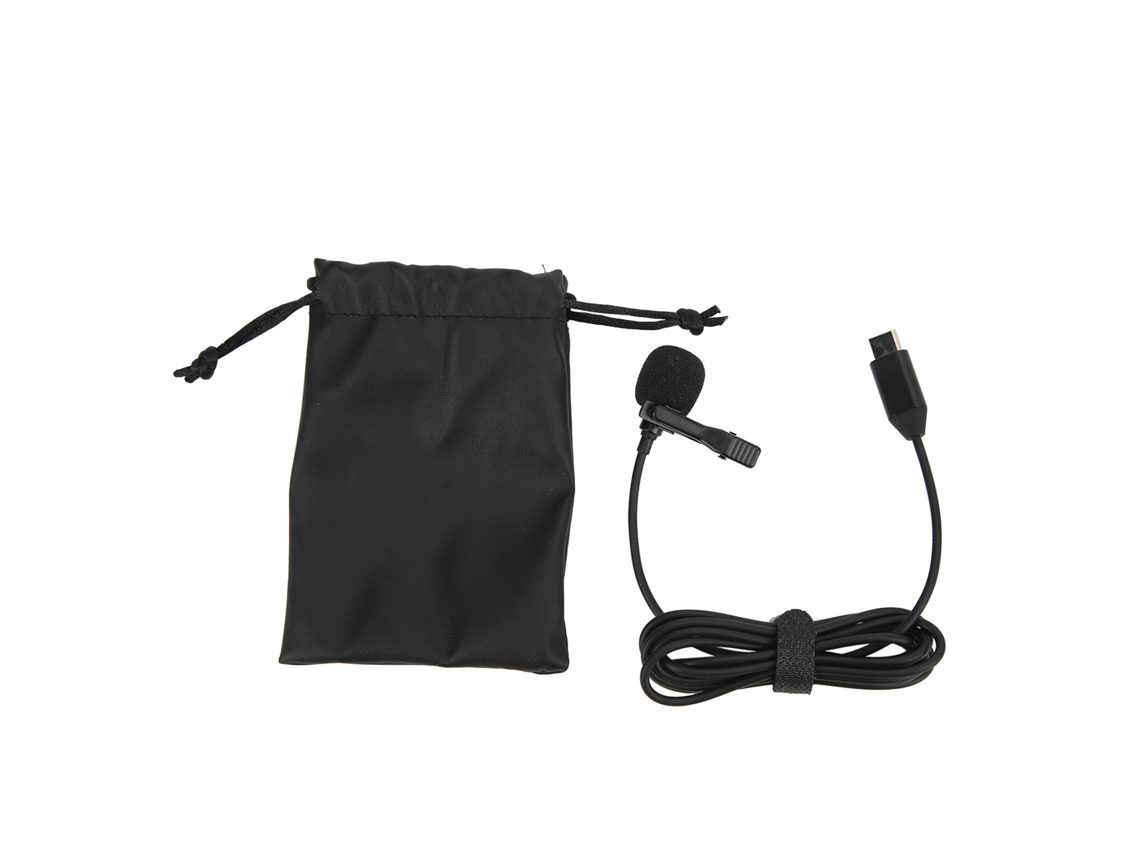 TRUYUETY Micrófono Lavalier Inalámbrico -34dB, Micrófono de Solapa Metálico para Insta360 ONE R, Smartphone Type C, 1,5 m