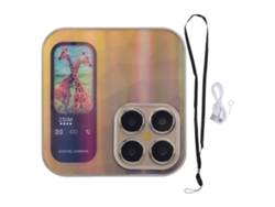 Telefone Móvel Flip Pequeno Tela 2.4 Polegadas Botões Grandes Com Rádio Fm Bateria 1000mah Dourado