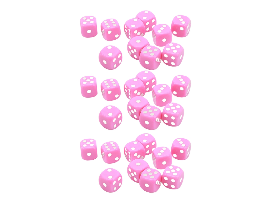 Urbannova-juego De 30 Dados De Plástico De 16 Mm Con 6 Lados Y Esquinas Redondas Para Juegos De Mesa, Color Rosa