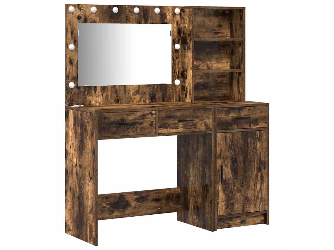Juego de 2 tocadores con cajón, marrón, MAISON EXCLUSIVE, en madera procesada