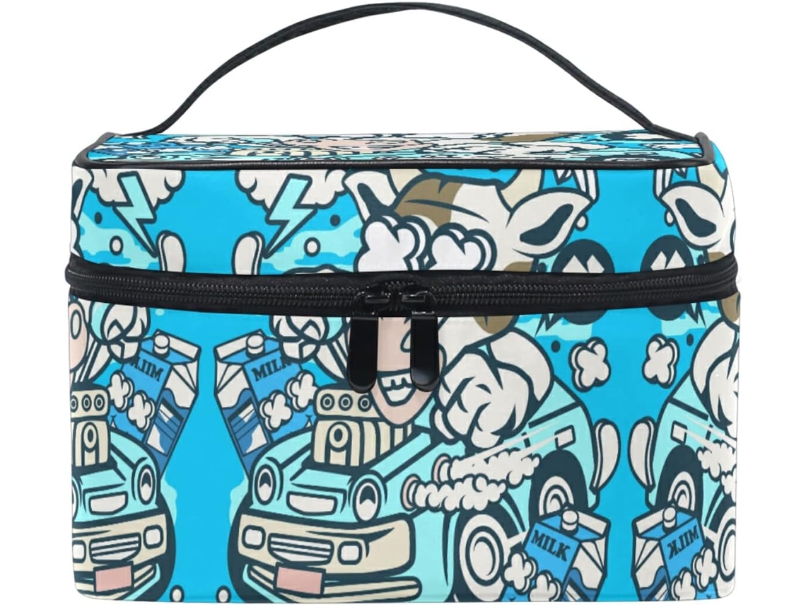 Neceser Cuero Con Cremallera Portátil Organizador Diseño
