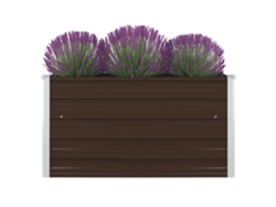 Jardinera elevada de acero galvanizado marrón DKD Home Decor (100 x 100 x 45 cm)