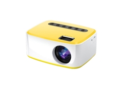 Proyector Mini Inalámbrico 1080p Para Móvil, Pared Y Dormitorio, Home Cinema (t20 Amarillo/blanco) Ue.