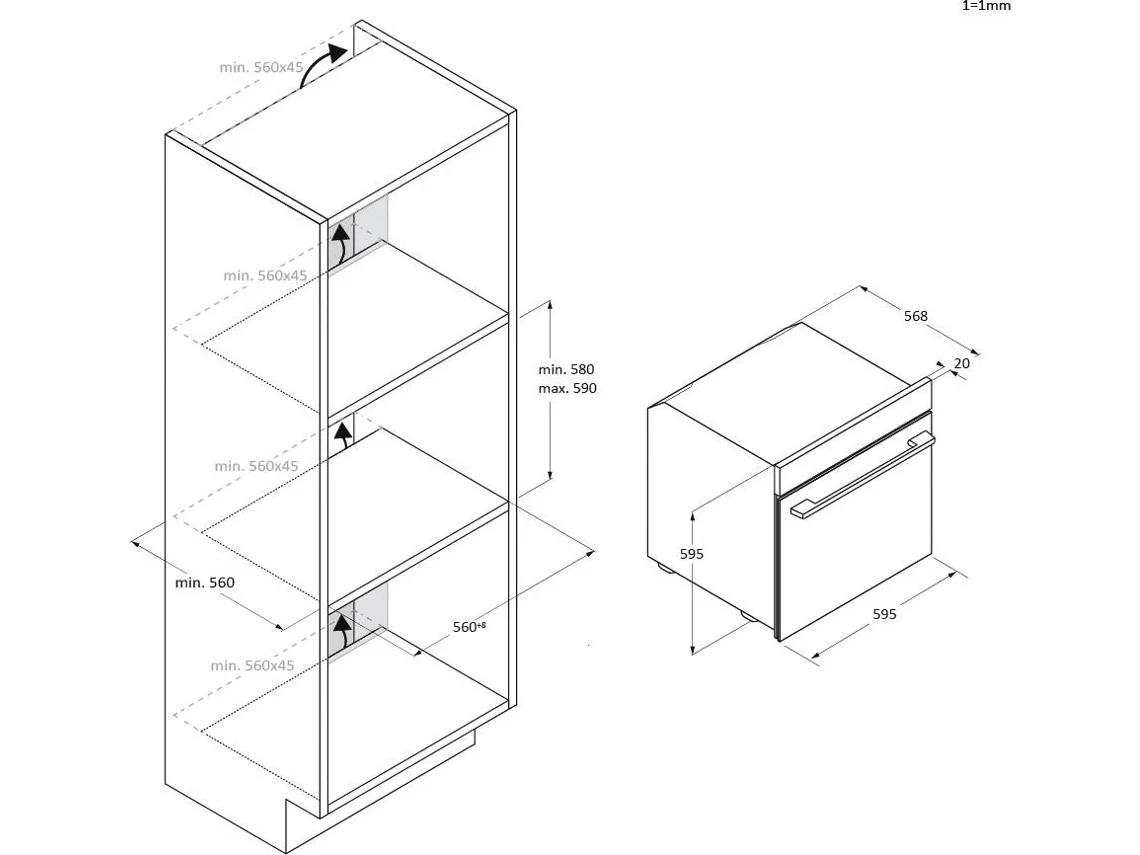 Horno CANDY FIDC X676 (65 L - 59,5 cm - Pirolítico - Inox)
