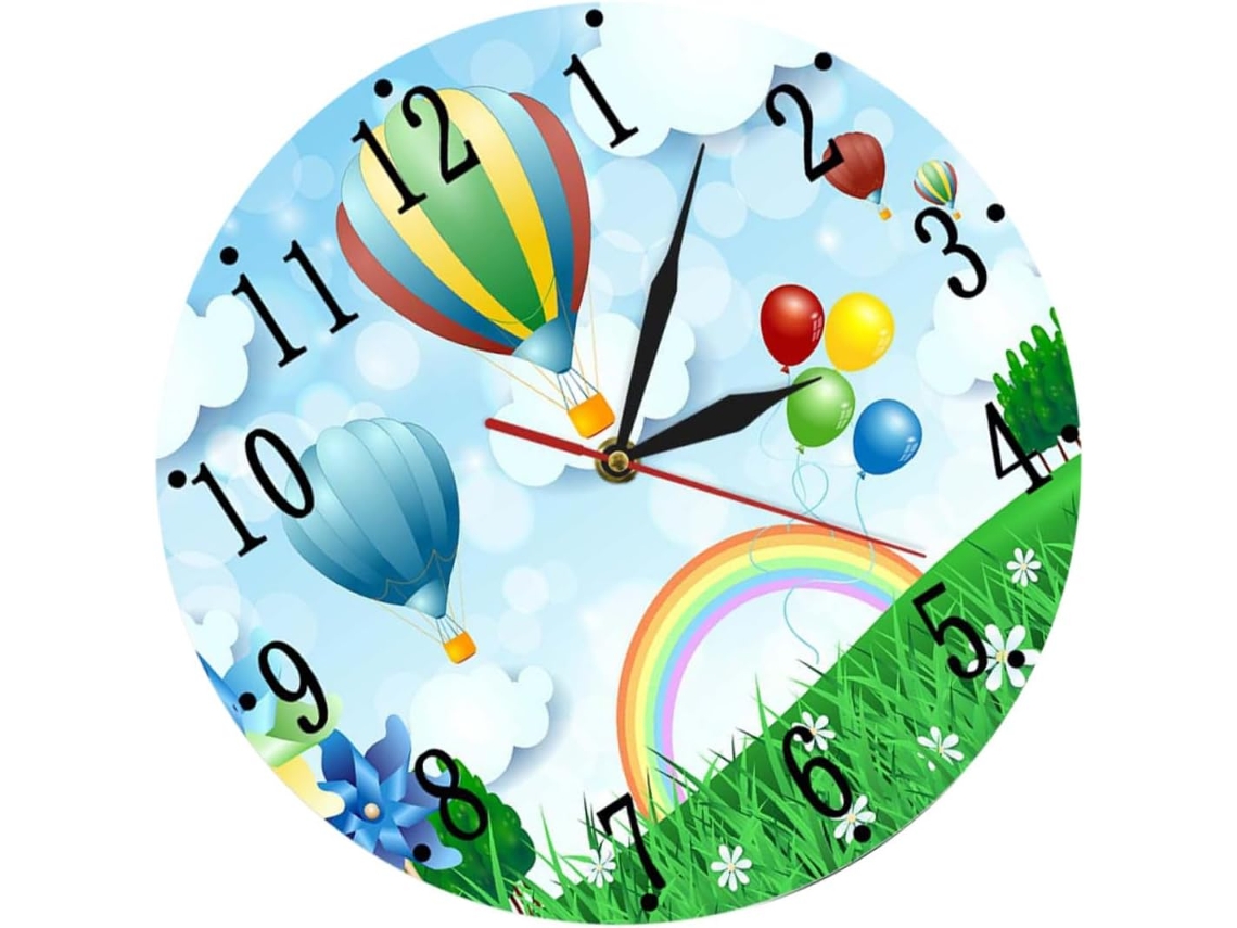 Reloj de pared colorido, silencioso, con movimiento, Gokoco para sala de estar.