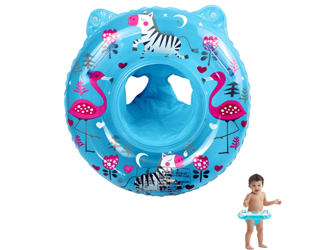 Flotador Para Bebé Con Estampado De Bosque, Asiento Cómodo Y Firme Y Asas Ampliadas, Diseño Infantil De Pvc.