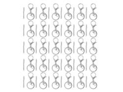 Juego De 30 Anillas Colgantes Con Forma De Llave Y Cadena De Metal Resistente Para Manualidades Y Fabricación De Joyas.