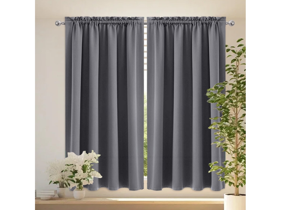 Cortinas De Seda Nórdica Negra Pura, Aislantes Térmicas Y Eficientes, Para Dormitorio Y Cocina, 106 X 137 Cm.