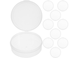 Caja Redonda Transparente Portátil De 8 Cm Para Esponjas – Juego De 10 Cajas De.