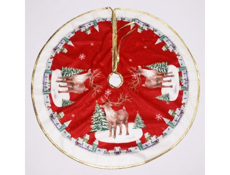Falda del árbol de Navidad 80cm Rojo Estampado de Imagenes de Navidad 232037 SELEOK