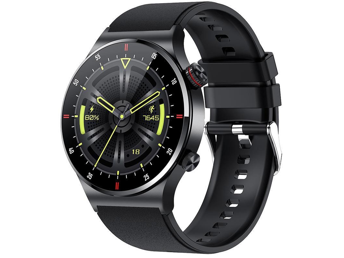 Reloj inteligente QW33 con ECG/PPG, reproductor de música, podómetro, llamadas Bluetooth y edición de vinilo negro. Yunzii