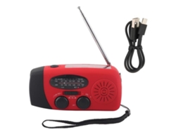  Rádio Portátil Manivela Dínamo Solar Rádio Meteorológico De Emergência Am/Fm/Wb Lanterna Led Carregador Som Walkman Branco
