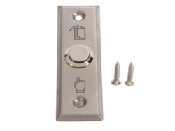 Botón pulsador de salida de control de acceso de puerta de acero inoxidable cepillado con reinicio automático para interiores y exteriores Jeiibrzui