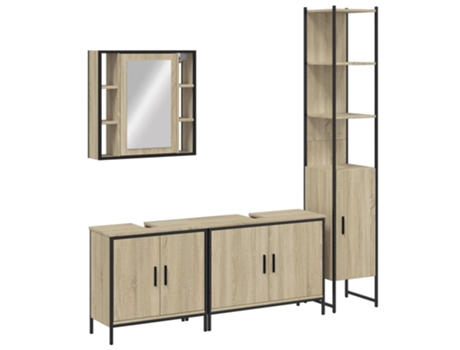 Conjunto 4 de muebles de baño VIDAXL madera ingeniería roble Sonoma