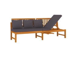 Maison Exclusive - Sofá Cama Con Cojín Madera Maciza Acacia Gris 200x60x75 Cm