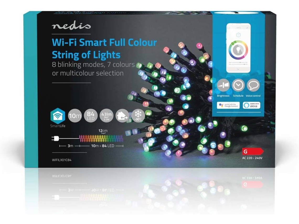 Cuerda de Luces de Navidad Inteligentes NEDIS LED (Wi-Fi - 10 m - RGB)