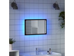 Espejo De Baño Led Madera Ingeniería Marrón Roble 60x8,5x38 Cm
